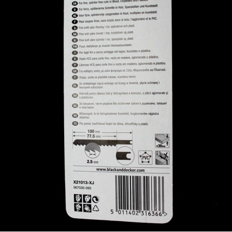 Kit 3 lames scie sauteuse Black & Decker - Skil