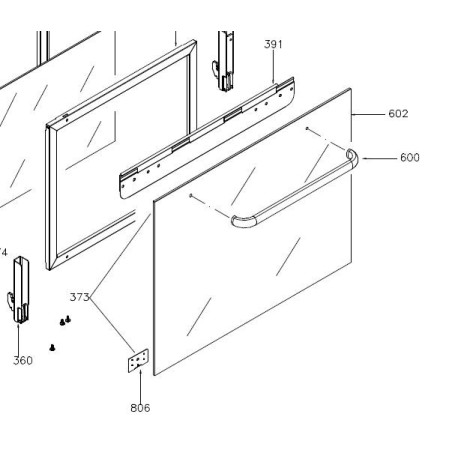 Vitre de facade inox pour four GLEM XFP43C