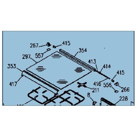 Pivot charnière du couvercle cuisinière GLEM XCE51GC