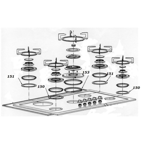 Joint de brûleur Z204022 AR Tables AIRLUX - GLEM TV263