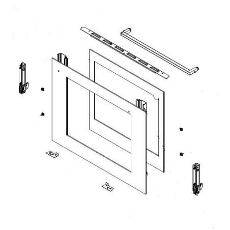 Porte complète four GLEM XFM4BKC - XFM4IXC