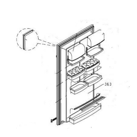 Porte complète réfrigérateur AIRLUX F31C - RC26A