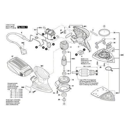 Plateau pour ponceuse BOSCH PSM 160 A