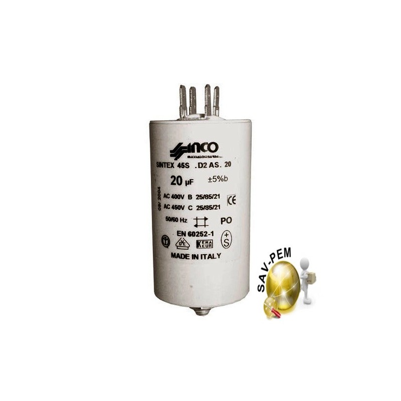 Condensateur 20µf / 450 VOLT Condensateur 20µf / 450 VOLT