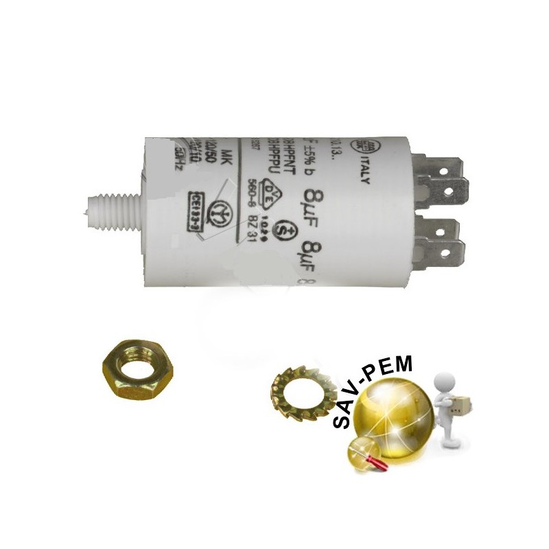 Condensateur 8 MF / 450 VOLT Condensateur 8 MF / 450 VOLT