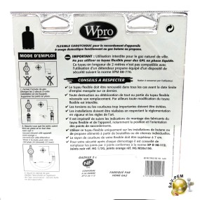 Tuyau gaz butane/propane L:1.5M duree 10 ans - TBC158