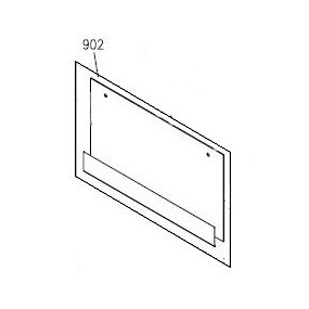 Vitre de façade avec bandeau inox pour cuisinière AIRLUX CC902GIX