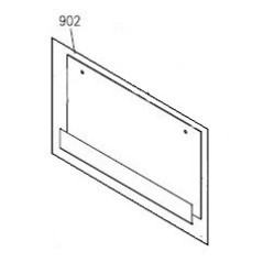Vitre de façade avec bandeau inox pour cuisinière AIRLUX CC902GIX
