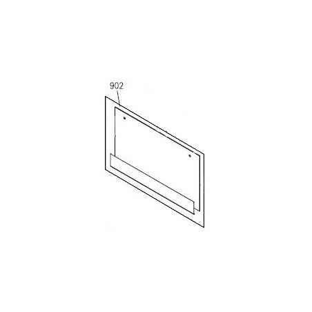 Vitre de façade avec bandeau inox pour cuisinière AIRLUX CC902GIX