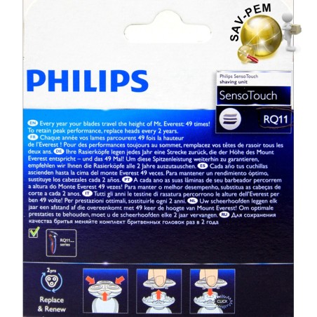 TETES RQ11 POUR LES RASOIRS PHILIPS SENSOTOUCH