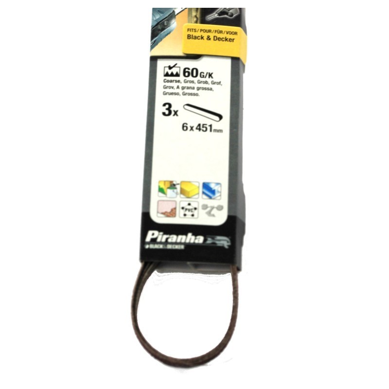 Abrasifs de 6 x 451mm pour limes BLACK & DECKER