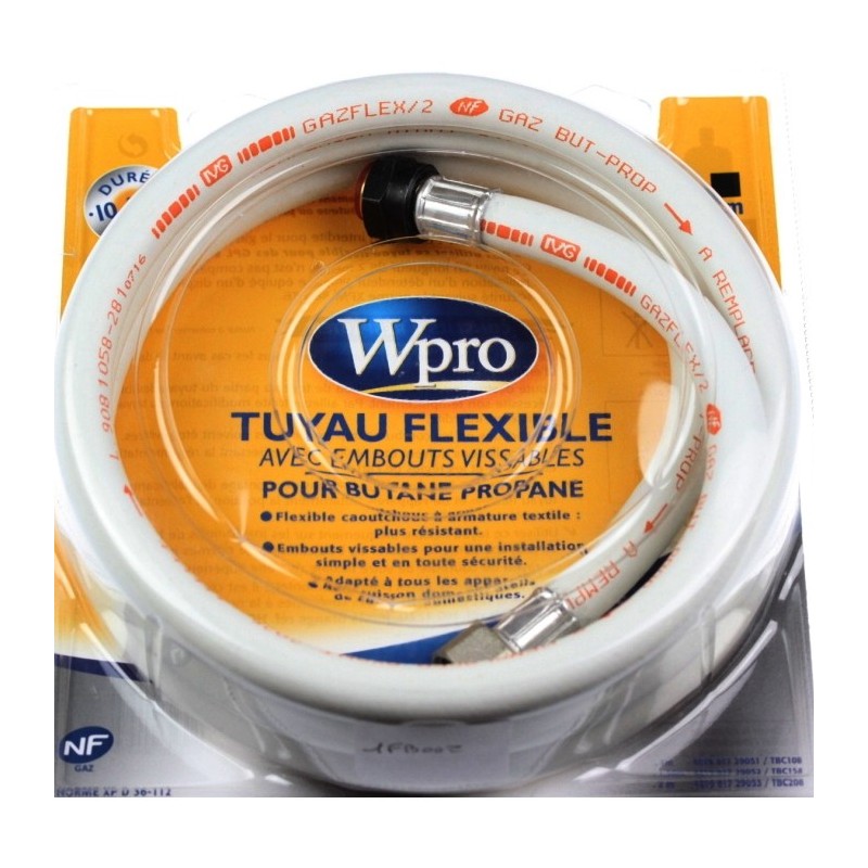 Tuyau gaz butane/propane L: 2M - 10 ans - TBC208 Tuyau gaz butane/propane L: 2M - 10 ans - TBC208