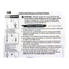 Tuyau gaz butane/propane L: 2M - 10 ans - TBC208