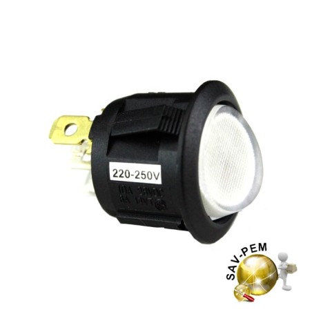 Interrupteur KW685018 rond 3 cosses avec lumière