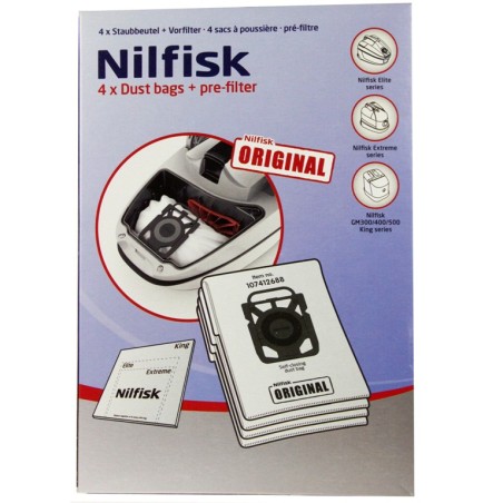 Sacs microfibre d'origine aspirateurs NILFISK Extreme