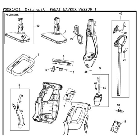 Embout tuyau balai vapeur BLACK et DECKER FSMH1621
