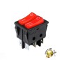 Interrupteur double, coloris rouge, 16A Interrupteur double, coloris rouge, 16A