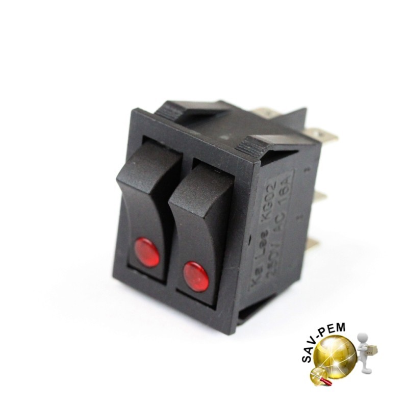 INTERRUPTEUR DOUBLE 16A - 27X21MM INTERRUPTEUR DOUBLE 16A - 27X21MM