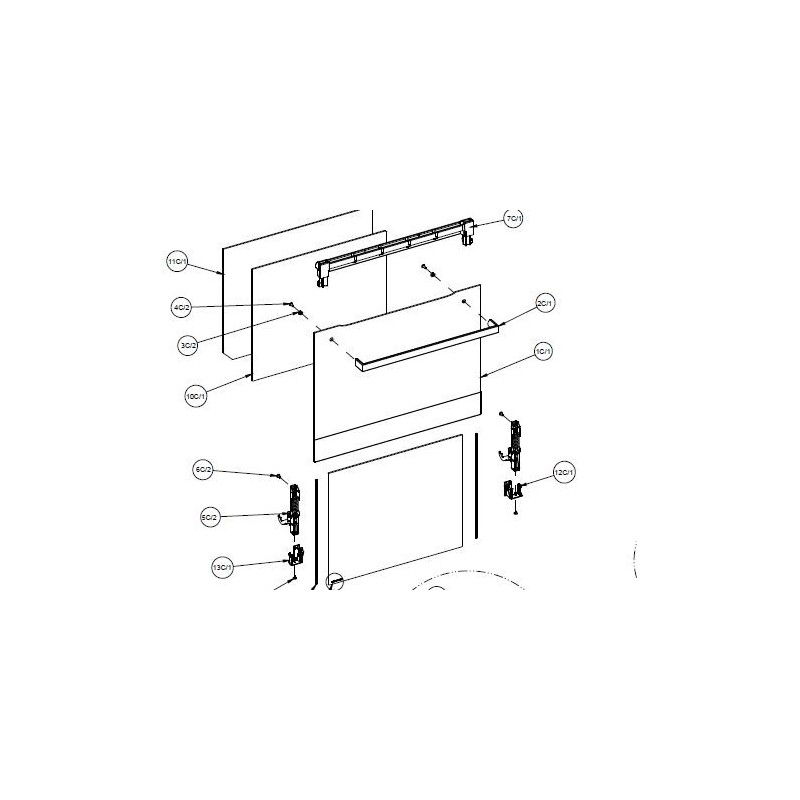 Vitre de façade pour four AIRLUX AFLP83IXN