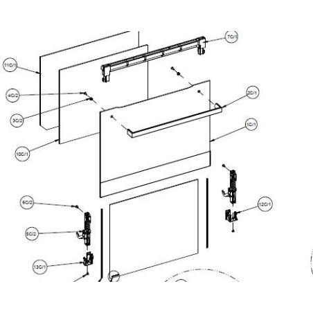 Vitre de façade pour four AIRLUX AFLP83IXN