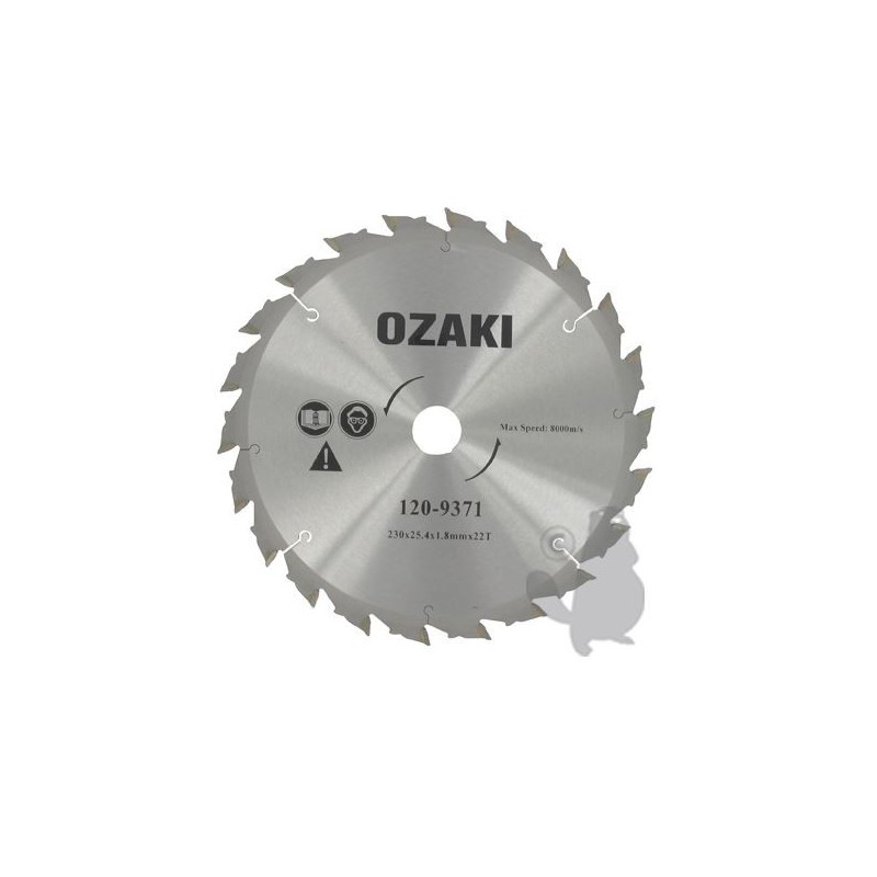 Lame carbure OZAKI 230 x 25.4mm pour débroussailleuse