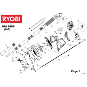 Raccord Tuyau 5131034619 pour RBL26BP souffleur à dos RYOBI