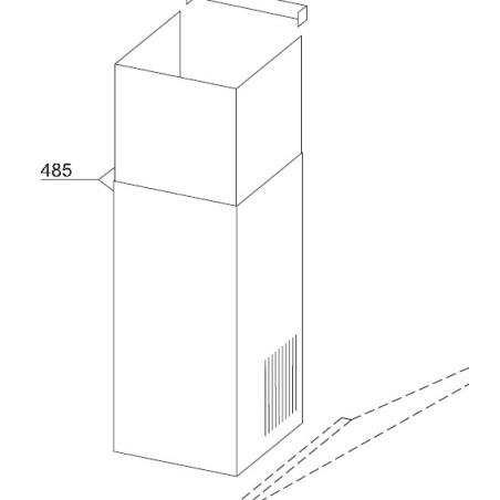 Conduit cheminée AIRLUX, GLEM pour GHP640BK, GHP670BK, GHP672BK, GHP940BK