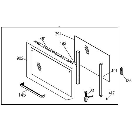 Vitre de façade Z57IA33 pour cuisinière AIRLUX CC902GTIX2