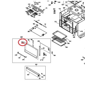 Vitre de façade Z57IA46 cuisinière AIRLUX CC902ETR3, CC902ETRN, CC902ETRN