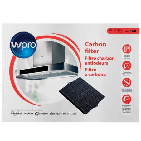 Filtre à charbon 484000008693 TYPE 160 rectangulaire 290 X 230 X 39 MM
