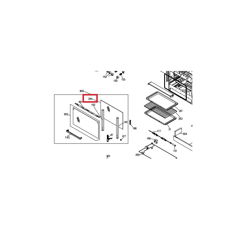 Vitre intérieure four cuisinière AIRLUX CC902GTIXN