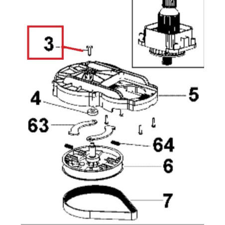 Boulon pour les tondeuses BLACK & DECKER EMAX34, EMAX38, EMAX42