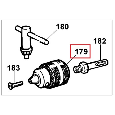 Mandrin 621050-00 13 mm perforateurs BLACK & DECKER KD885, KD970K, KD980K