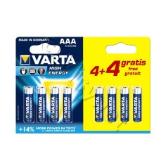 PACK PROMO 4 piles + 4 gratuite LR03 VARTA