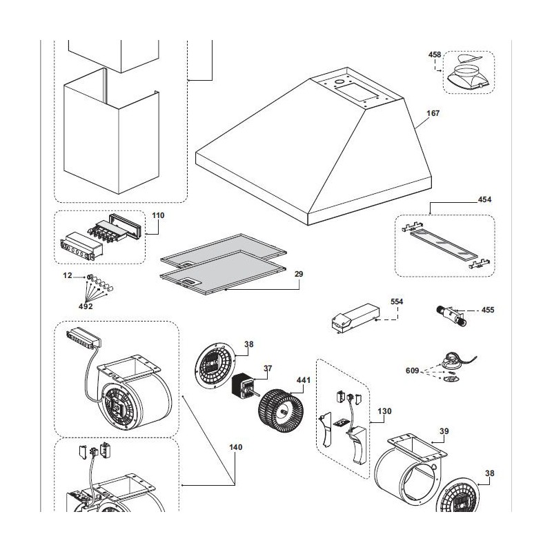 Support de lampe hotte AIRLUX / GLEM Support de lampe hotte AIRLUX / GLEM