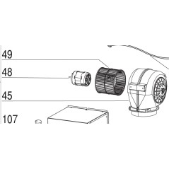 Moteur Z02310273 hottes AIRLUX AHV68BK, AHV98BK
