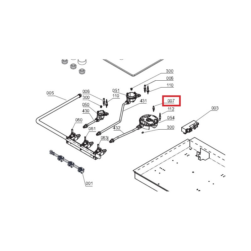 Bougie Z002019 pour plaque de cuisson AIRLUX AV635HWH