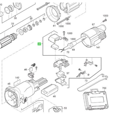 Support d'interrupteur meuleuse AEG Powertools WS12-125XE