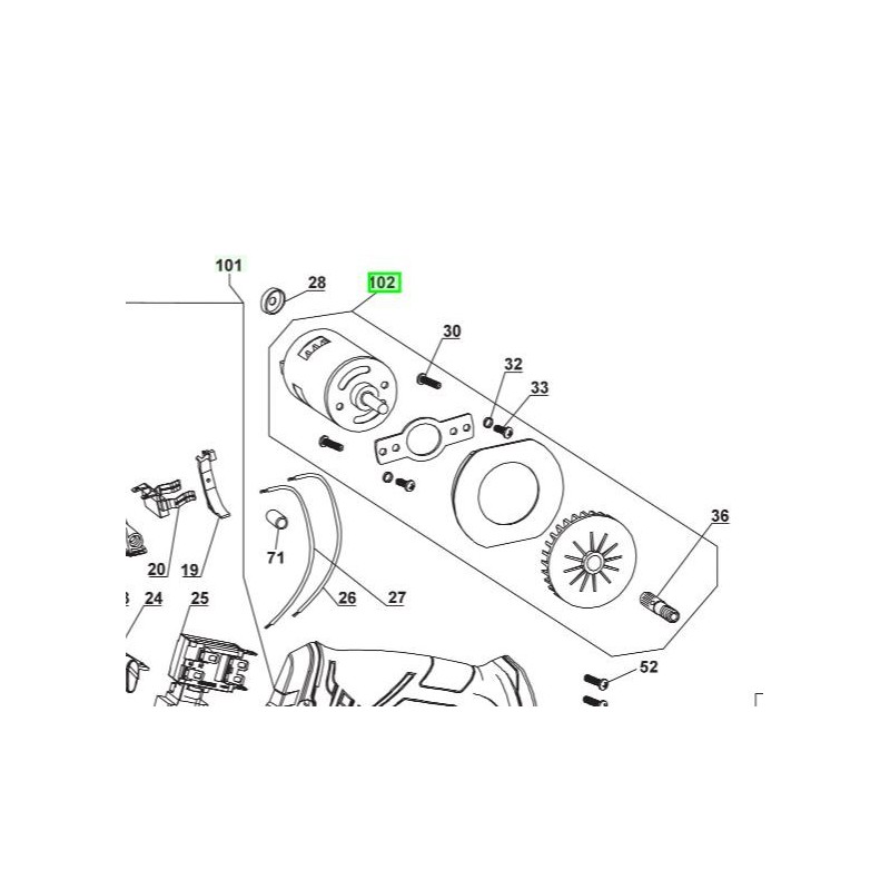 Moteur complet rabot RYOBI One+ R18PL