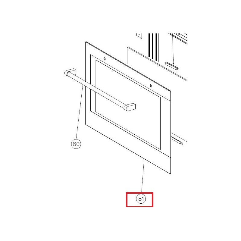 Vitre de façade pour four AIRLUX AF9C93IXN