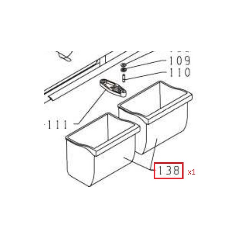 Bac à légumes Z133699 pour réfrigérateur AIRLUX ARI23DA, ARI29DA