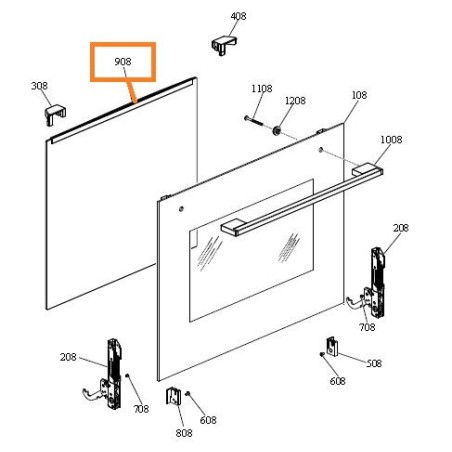 Vitre Z020299139903 pour fours AFD40BKTN, AFD40IXTN, AFD40WHTN, AFIC87IXN