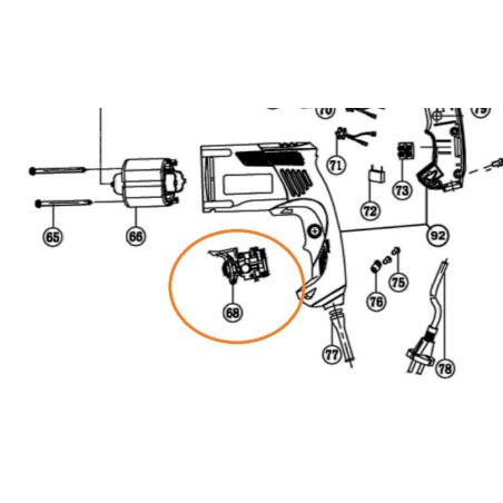Interrupteur pour perceuse RYOBI ERH750V PERFO SDS