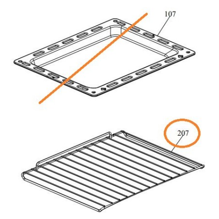 Grille Z031399003149 fours AIRLUX, GLEM AFD40BKTN, AFD40IXTN, AFD40WHT