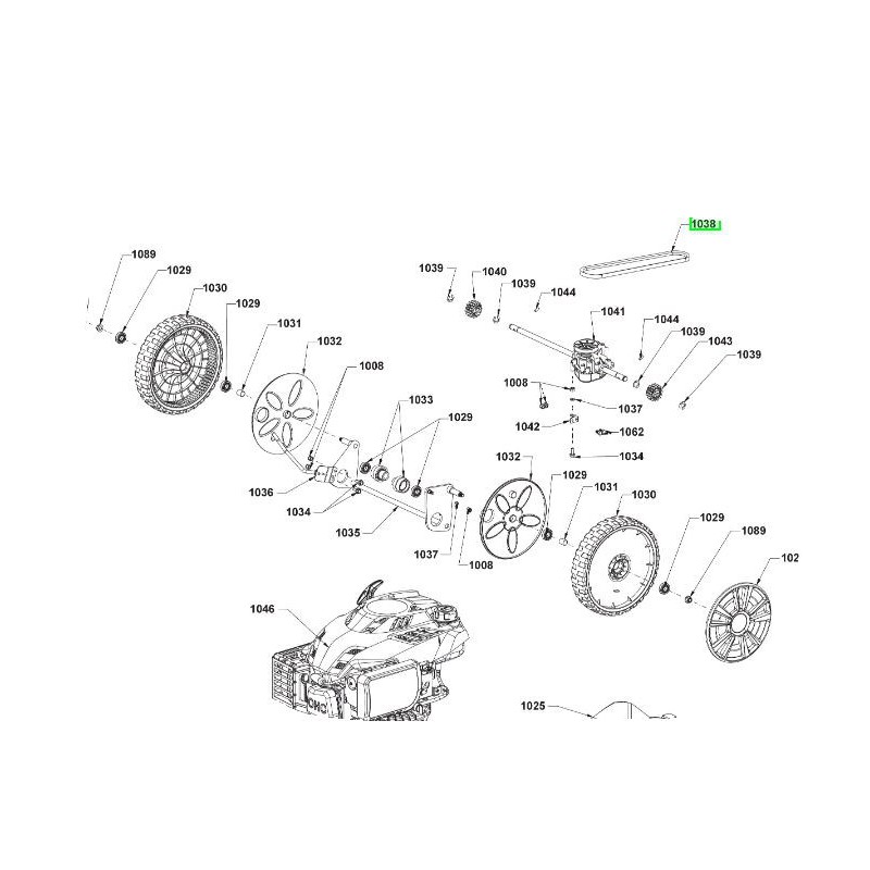 Courroie de traction tondeuse RYOBI RLM53190SV - RLM53190YV Courroie de traction tondeuse RYOBI RLM53190SV - RLM53190YV