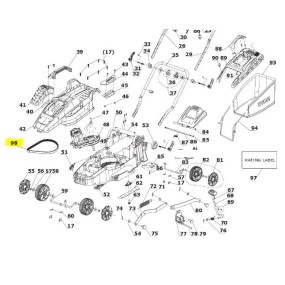 Courroie pour tondeuse RYOBI RLM16E36H