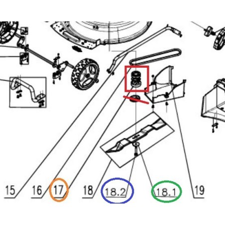 Boulon GREATLAND lame tondeuses TOT951154, TOT911268, TOT911275