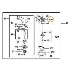 Chassis Moteur BLACK & DECKER 1004729-58 tondeuse LM2000-QS