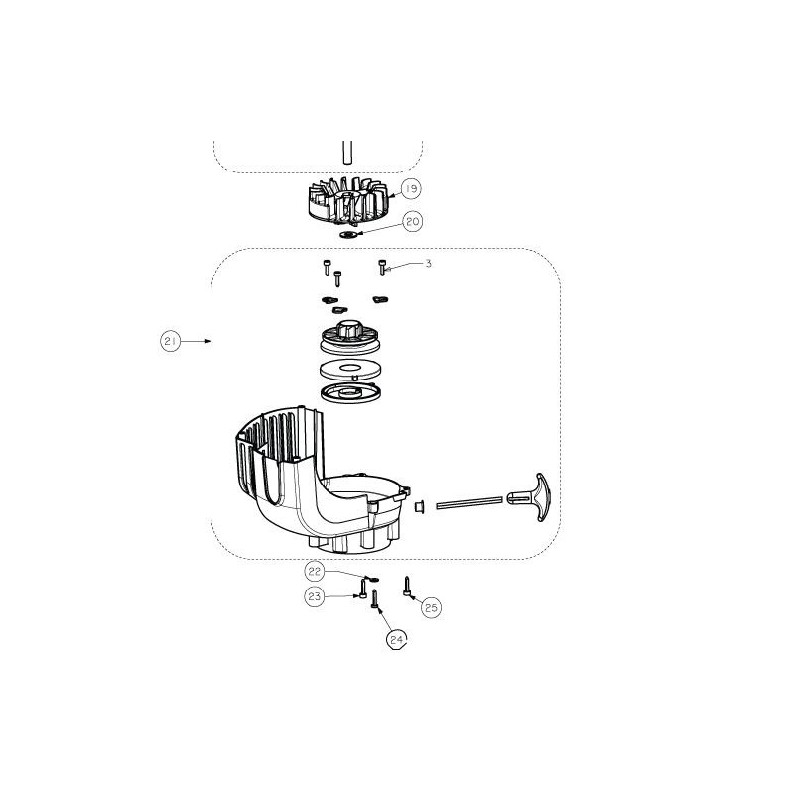 Rondelle ventilateur moteur souffleur RYOBI RBL26BP Rondelle ventilateur moteur souffleur RYOBI RBL26BP