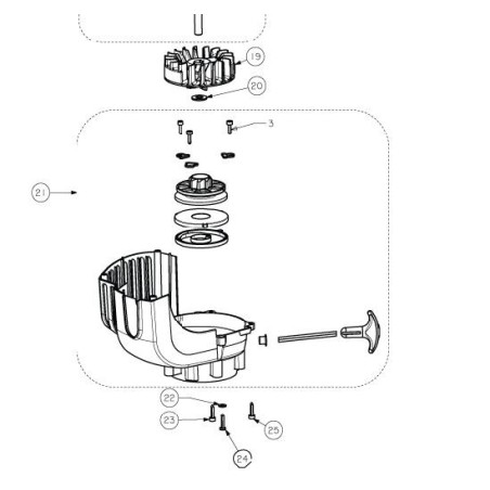 Rondelle ventilateur moteur souffleur RYOBI RBL26BP